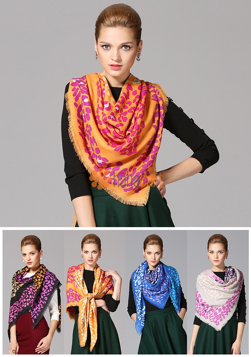 Women's Scarf 100 Wool Material 130*130cm Spring Fall Winter Shawl